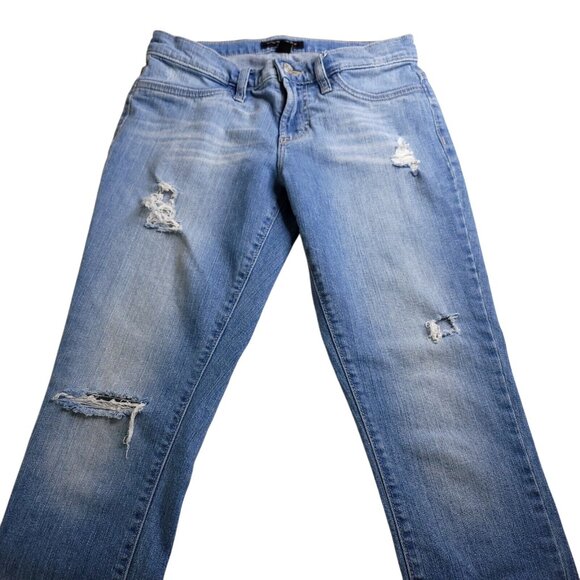 Banana Republic Womens Legging Jeans 4 Light Wash Low Rise Distressed Stretch - Picture 1 of 8